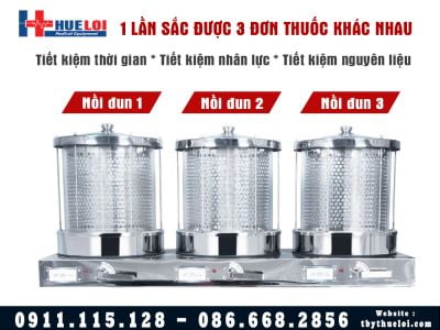 Máy sắc thuốc đóng gói tự động loại 3 nồi đun