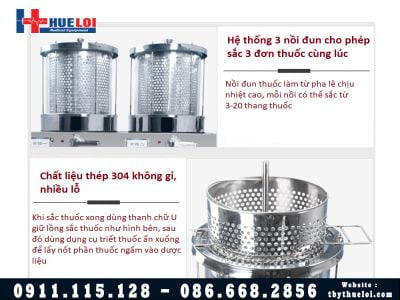 Máy sắc thuốc đóng gói tự động loại 3 nồi đun