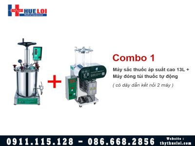 Máy sắc thuốc áp suất cao và máy đóng túi thuốc tự động