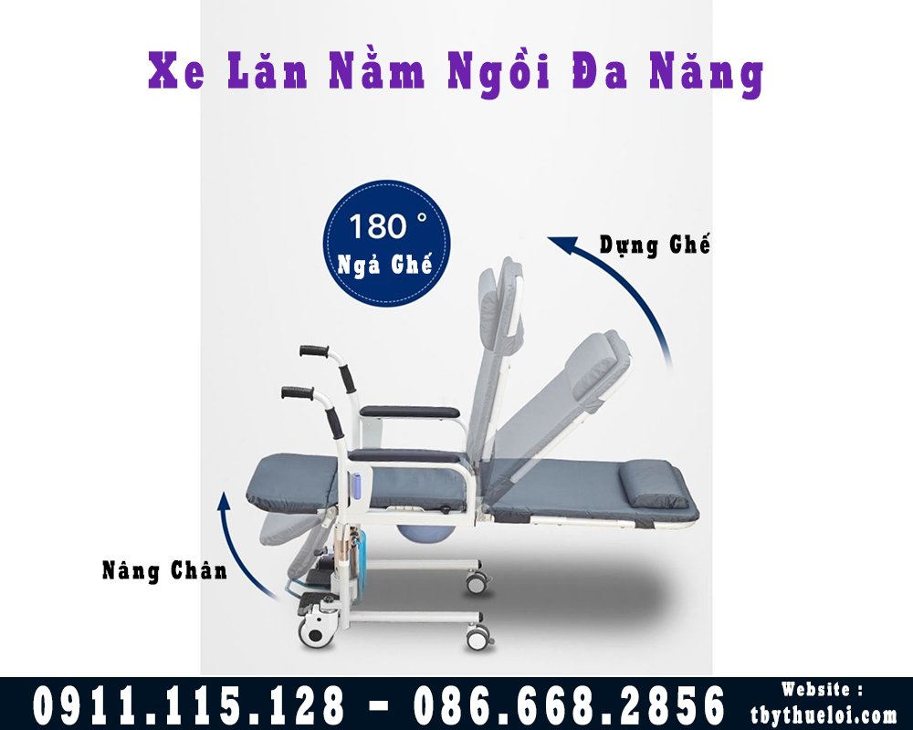 xe lăn nằm ngồi đa năng